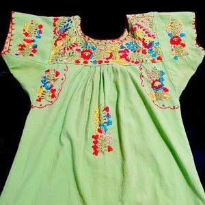 Embroidered Mexican Peasant Blouse
